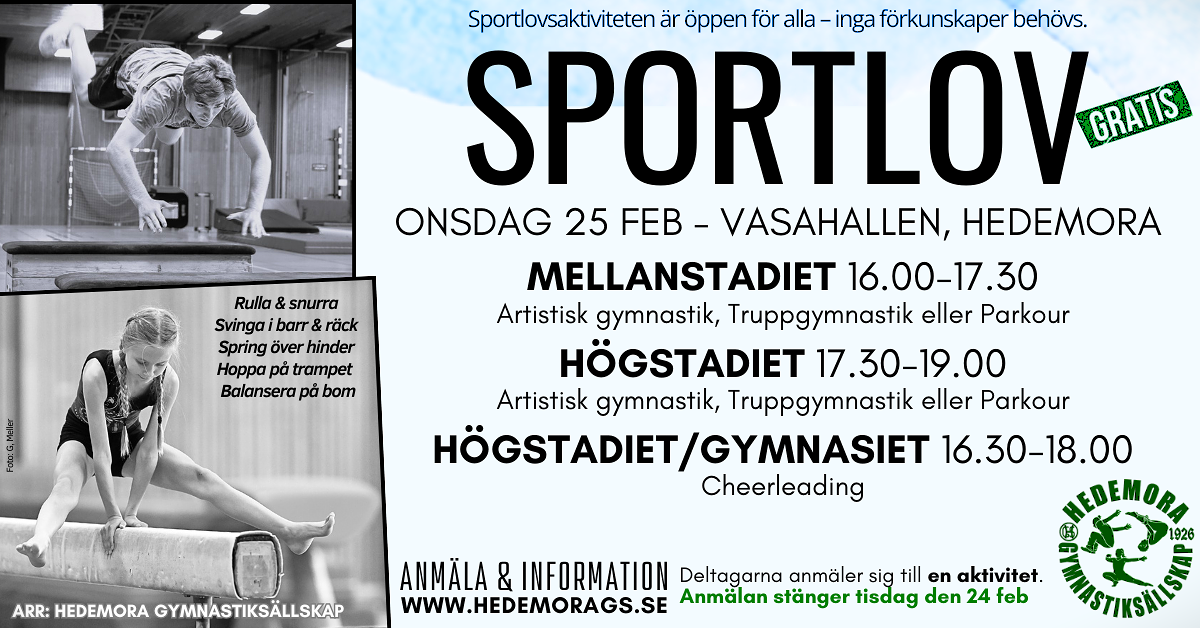 Sportlovsaktivitet med gymnastikföreningen