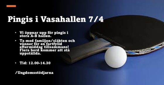 Pingis i Vasahallen under påsklovet