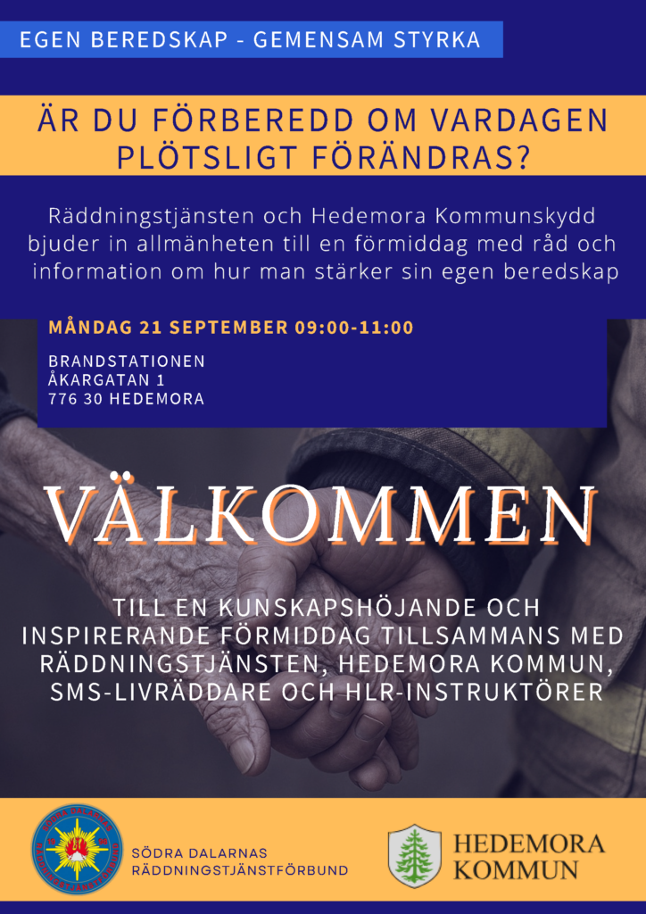 Affisch, inbjudan för information om egeneberedskap