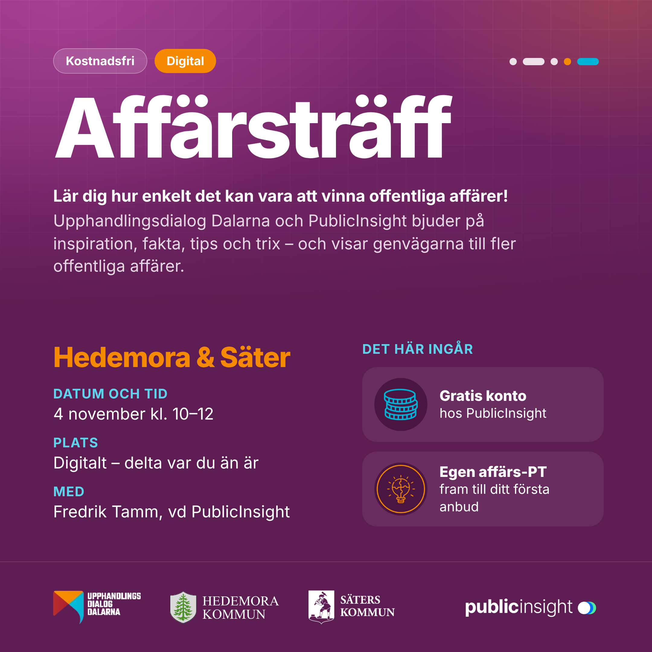 4 november - Affärsträff